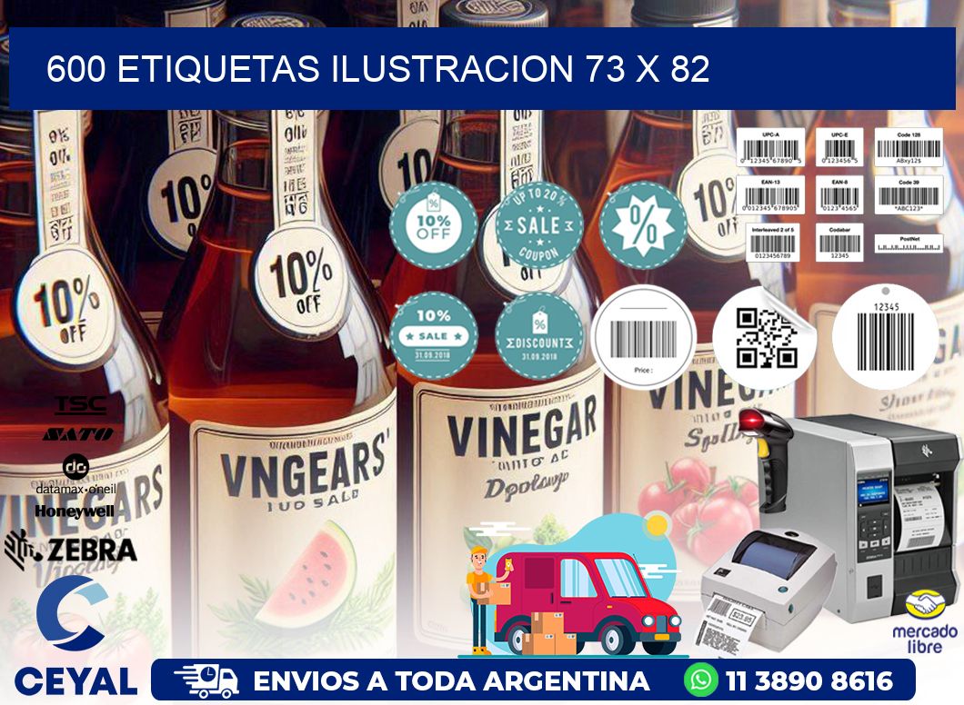 600 ETIQUETAS ILUSTRACION 73 x 82
