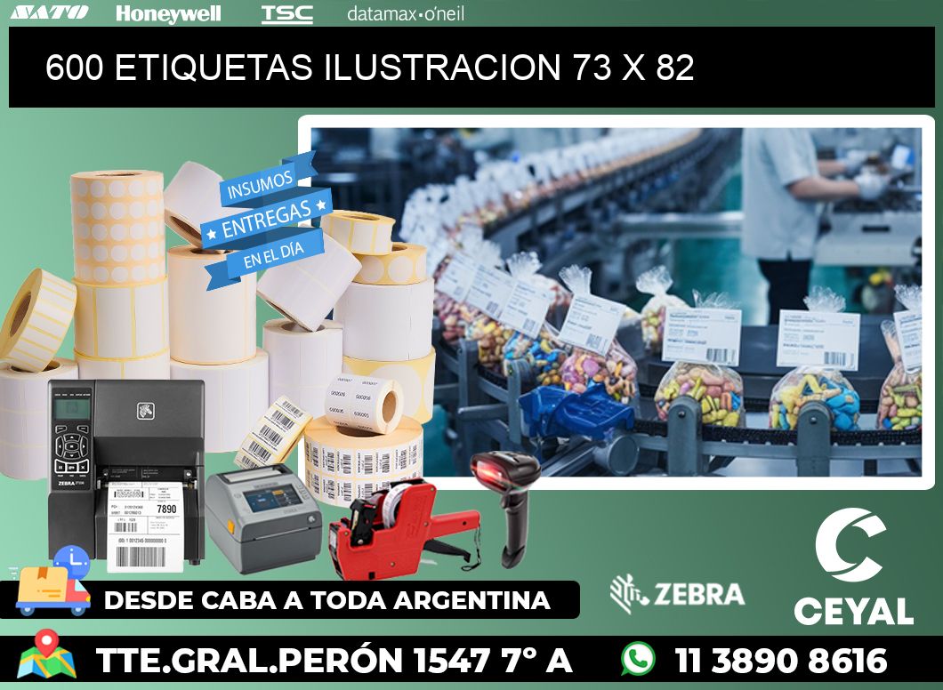600 ETIQUETAS ILUSTRACION 73 x 82