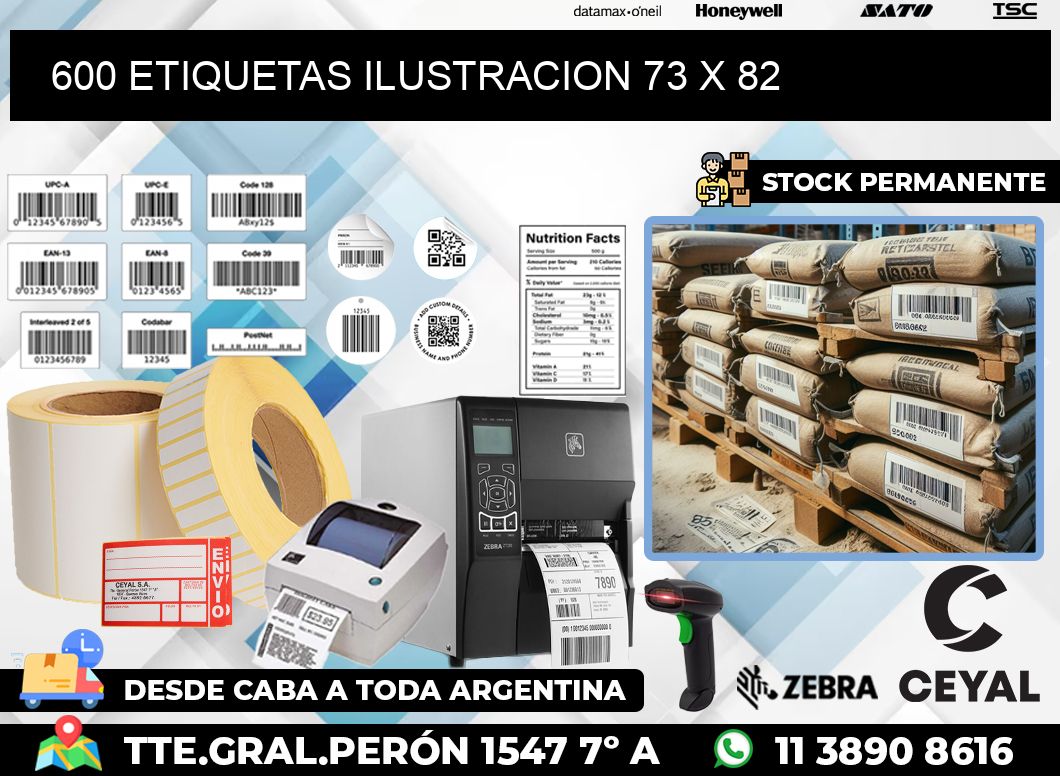 600 ETIQUETAS ILUSTRACION 73 x 82