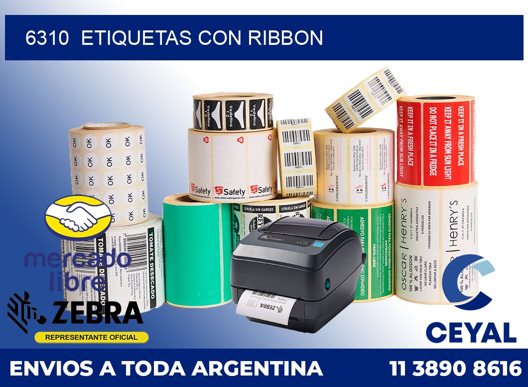 6310  ETIQUETAS CON RIBBON