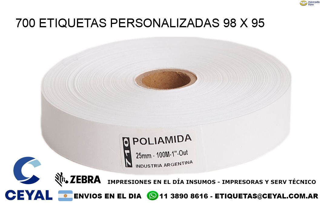 700 ETIQUETAS PERSONALIZADAS 98 x 95
