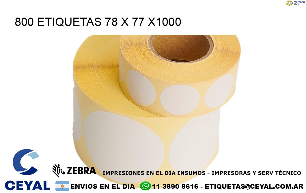 800 ETIQUETAS 78 x 77 x1000
