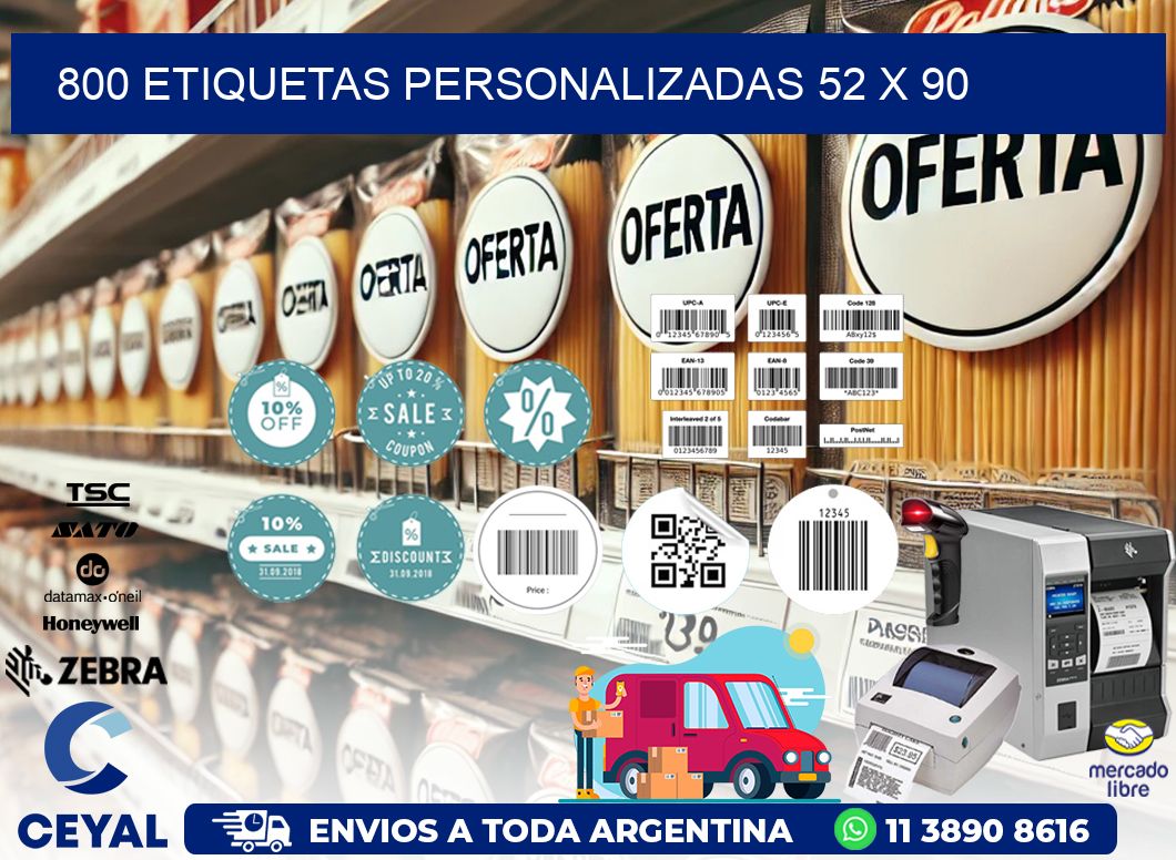 800 ETIQUETAS PERSONALIZADAS 52 x 90