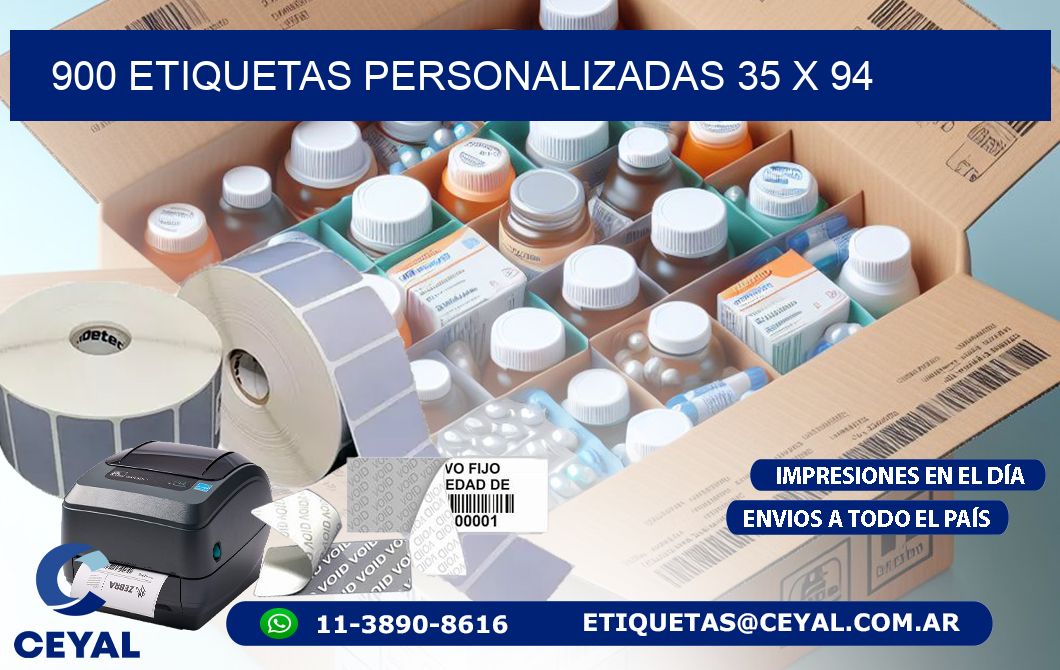 900 ETIQUETAS PERSONALIZADAS 35 x 94