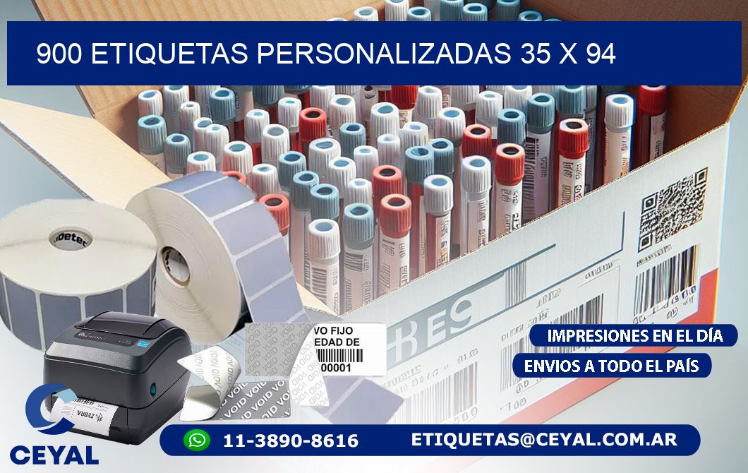 900 ETIQUETAS PERSONALIZADAS 35 x 94