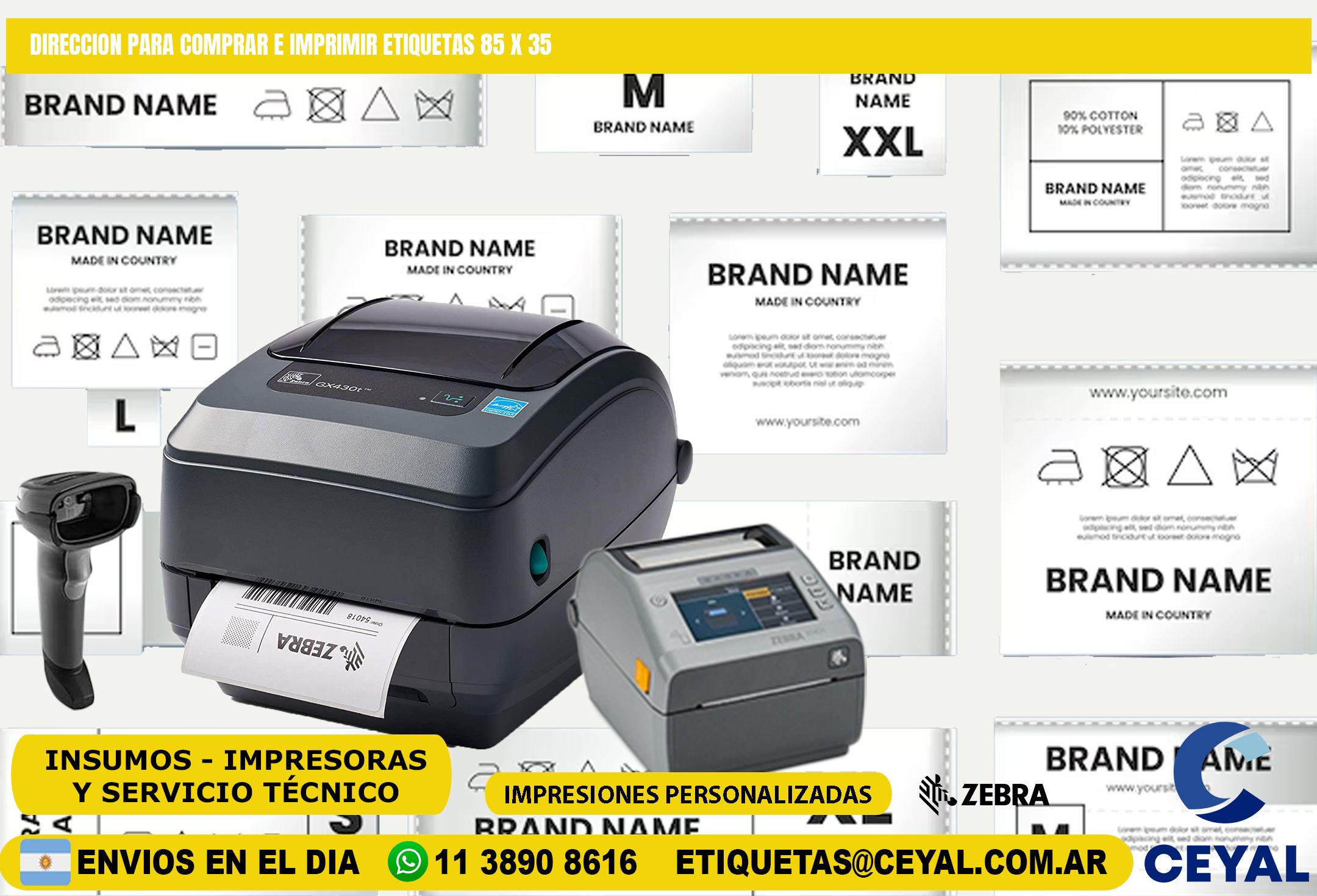 DIRECCION PARA COMPRAR E IMPRIMIR ETIQUETAS 85 x 35