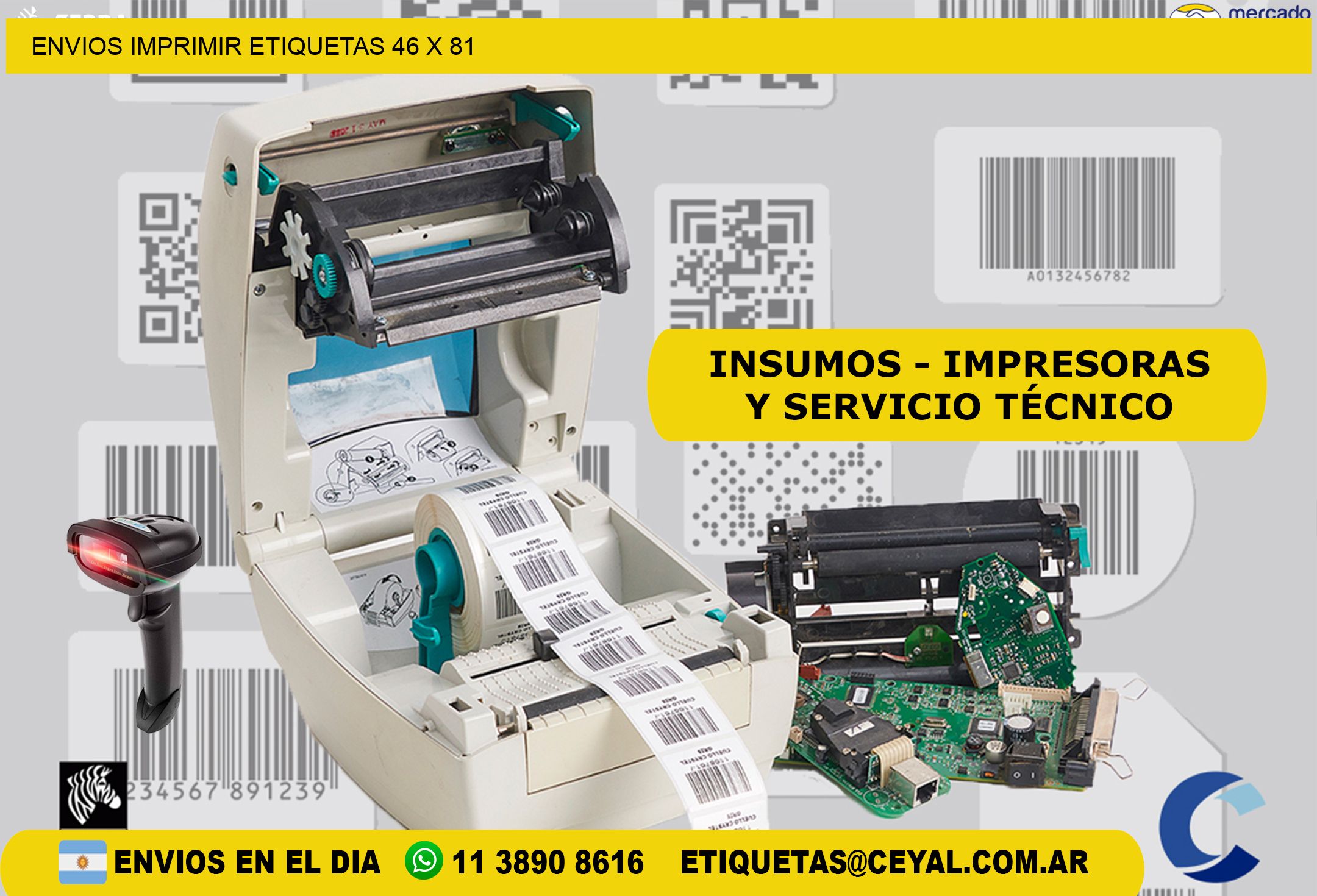 ENVIOS IMPRIMIR ETIQUETAS 46 x 81