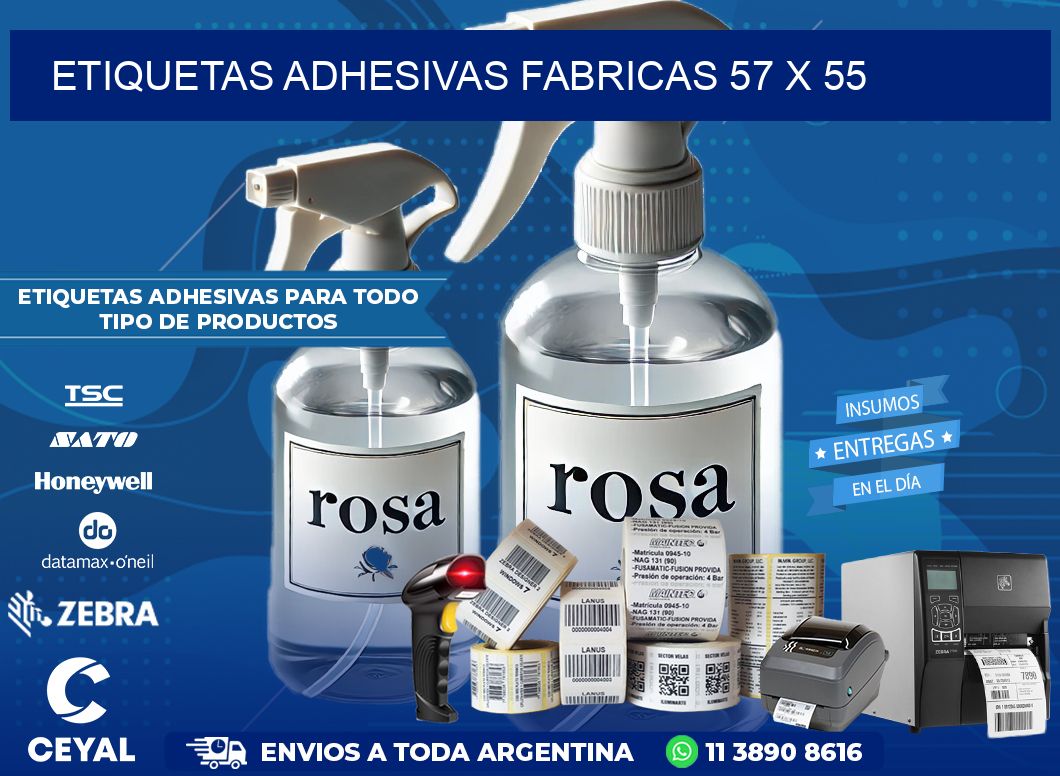 ETIQUETAS ADHESIVAS FABRICAS 57 x 55