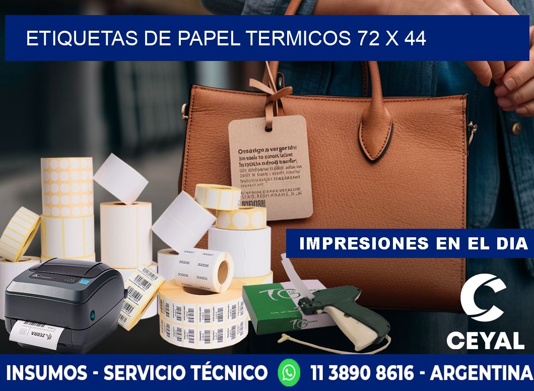 ETIQUETAS DE PAPEL TERMICOS 72 x 44