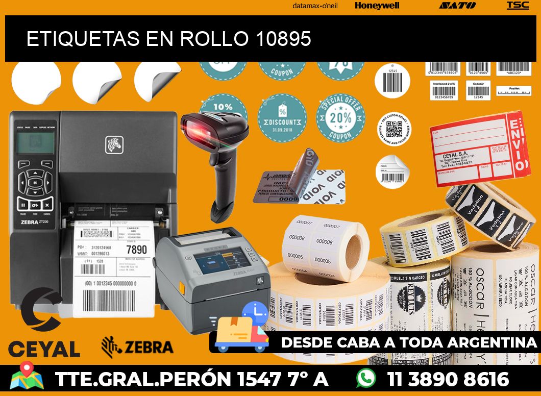 ETIQUETAS EN ROLLO 10895