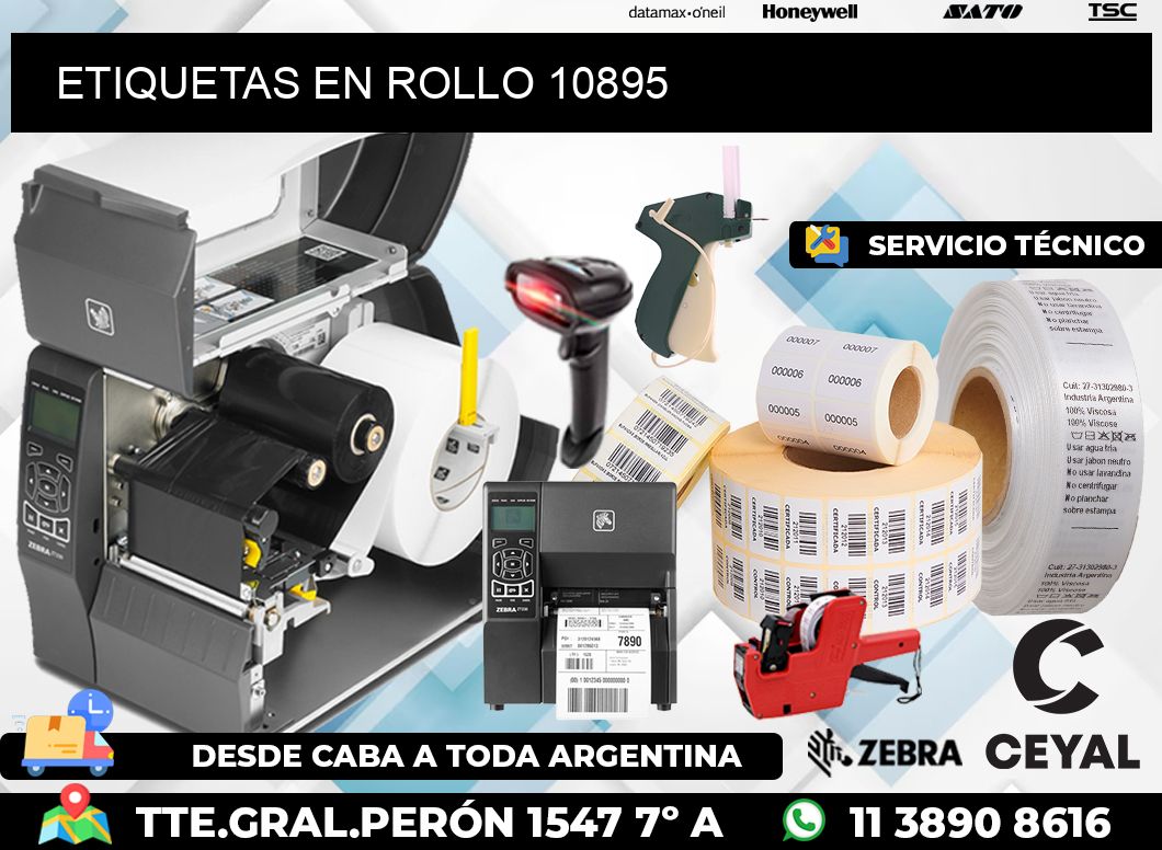 ETIQUETAS EN ROLLO 10895
