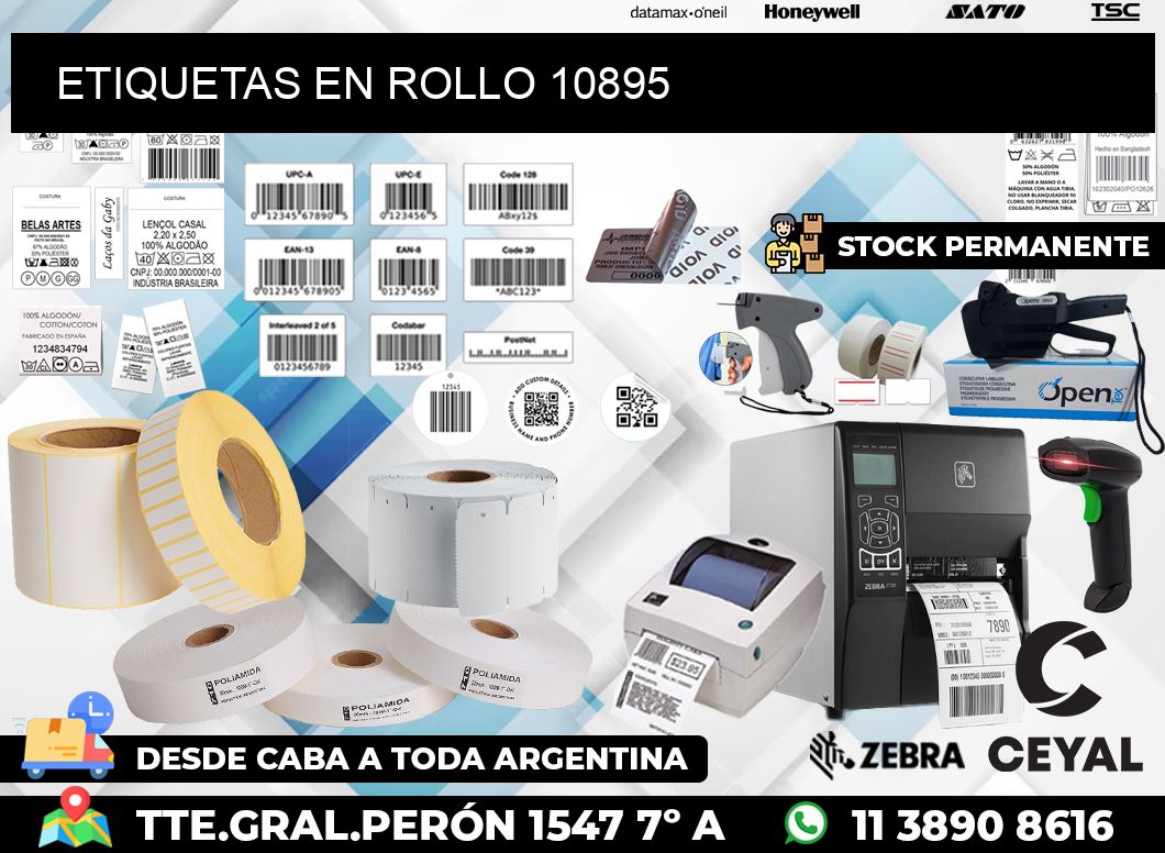 ETIQUETAS EN ROLLO 10895