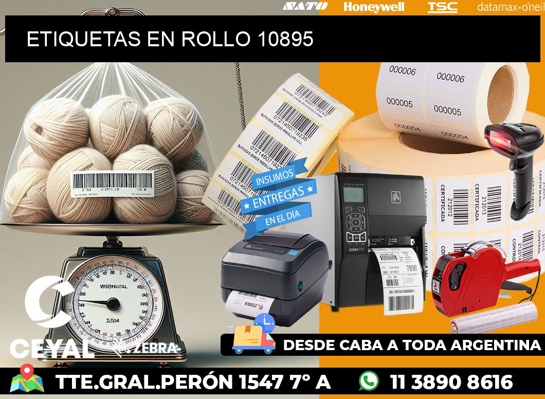 ETIQUETAS EN ROLLO 10895