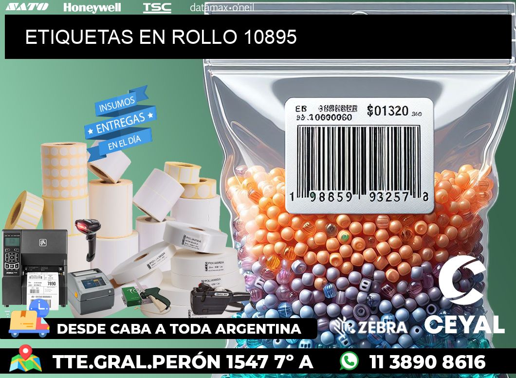 ETIQUETAS EN ROLLO 10895