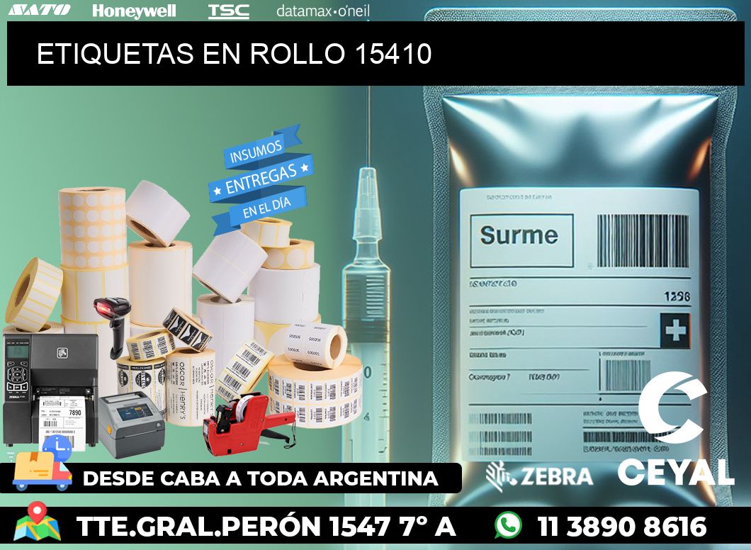 ETIQUETAS EN ROLLO 15410