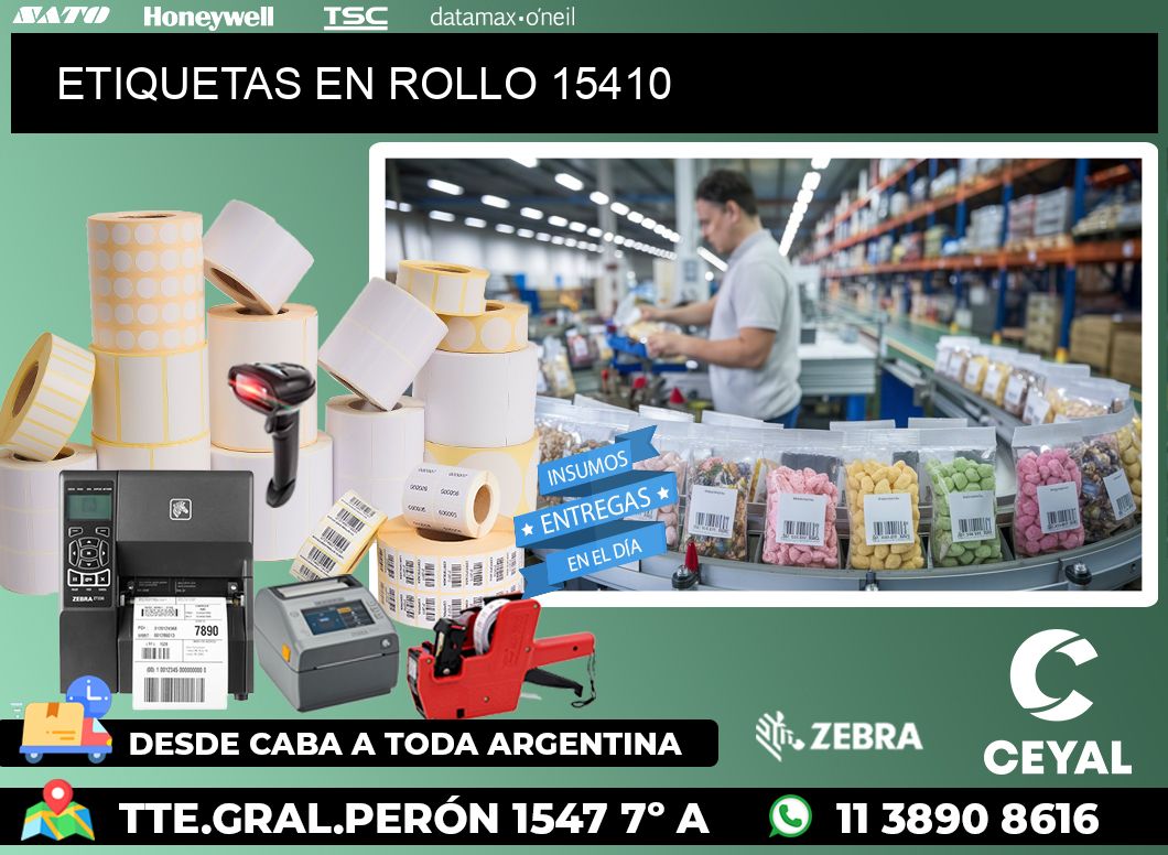ETIQUETAS EN ROLLO 15410