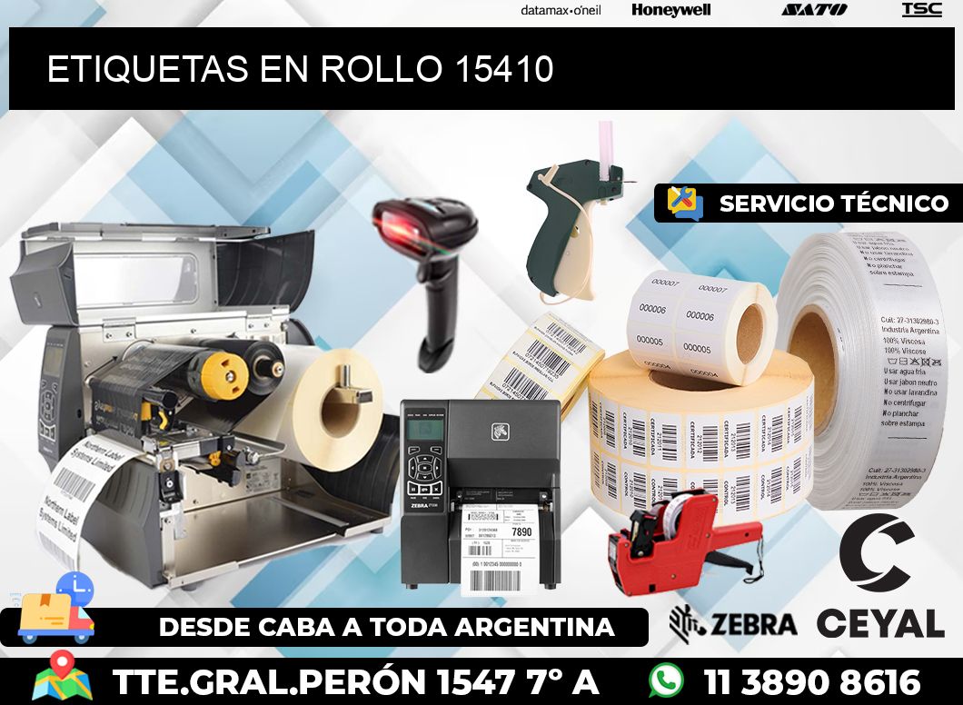 ETIQUETAS EN ROLLO 15410