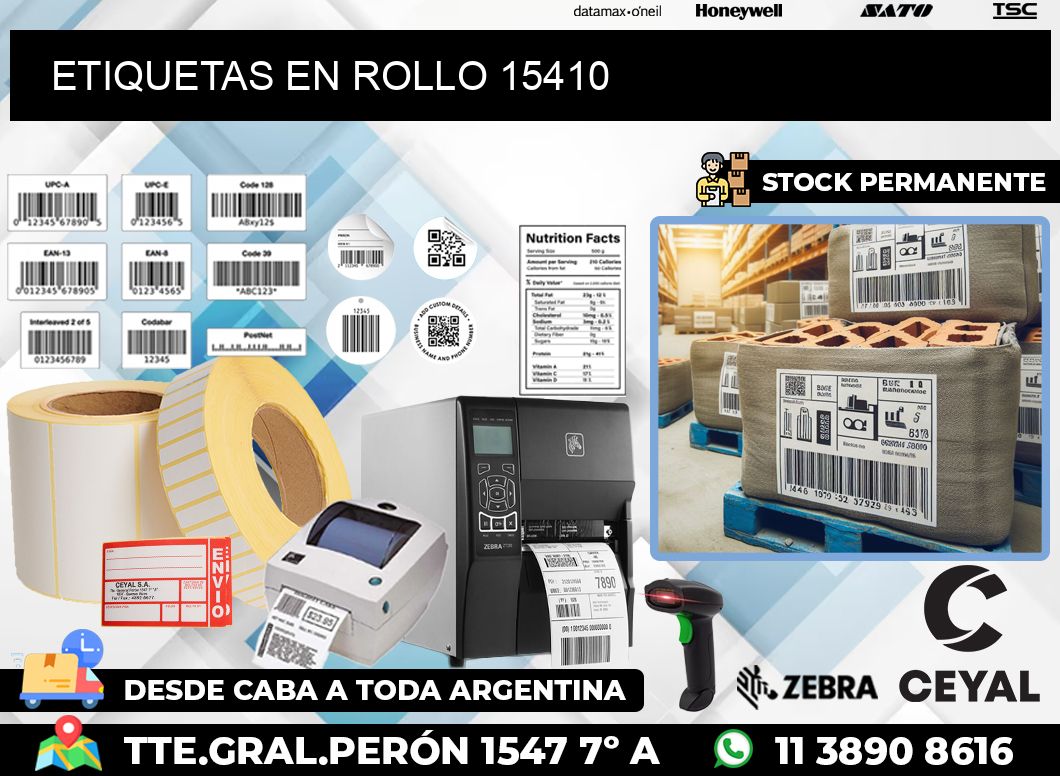ETIQUETAS EN ROLLO 15410
