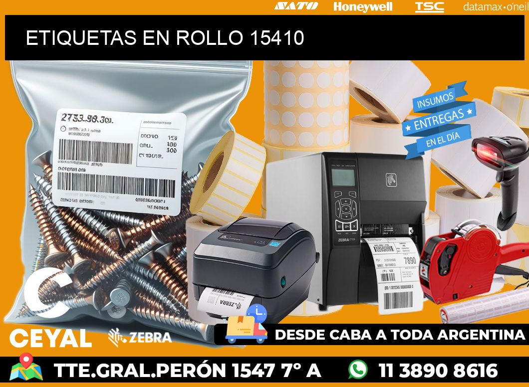 ETIQUETAS EN ROLLO 15410