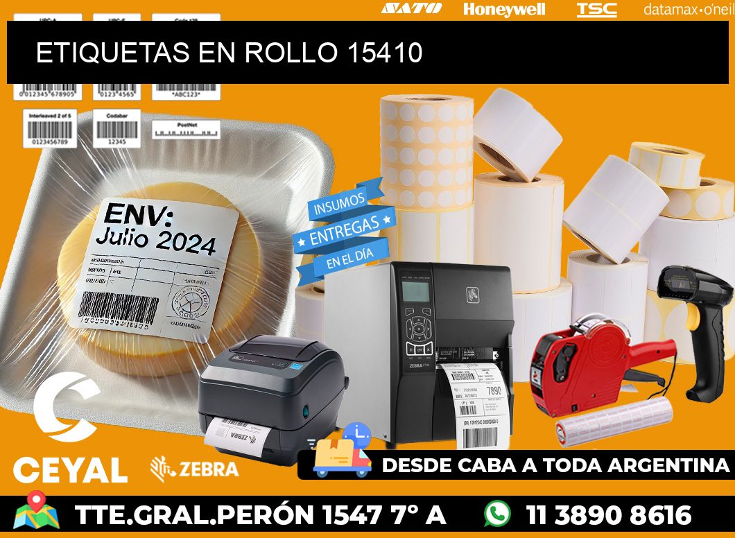 ETIQUETAS EN ROLLO 15410
