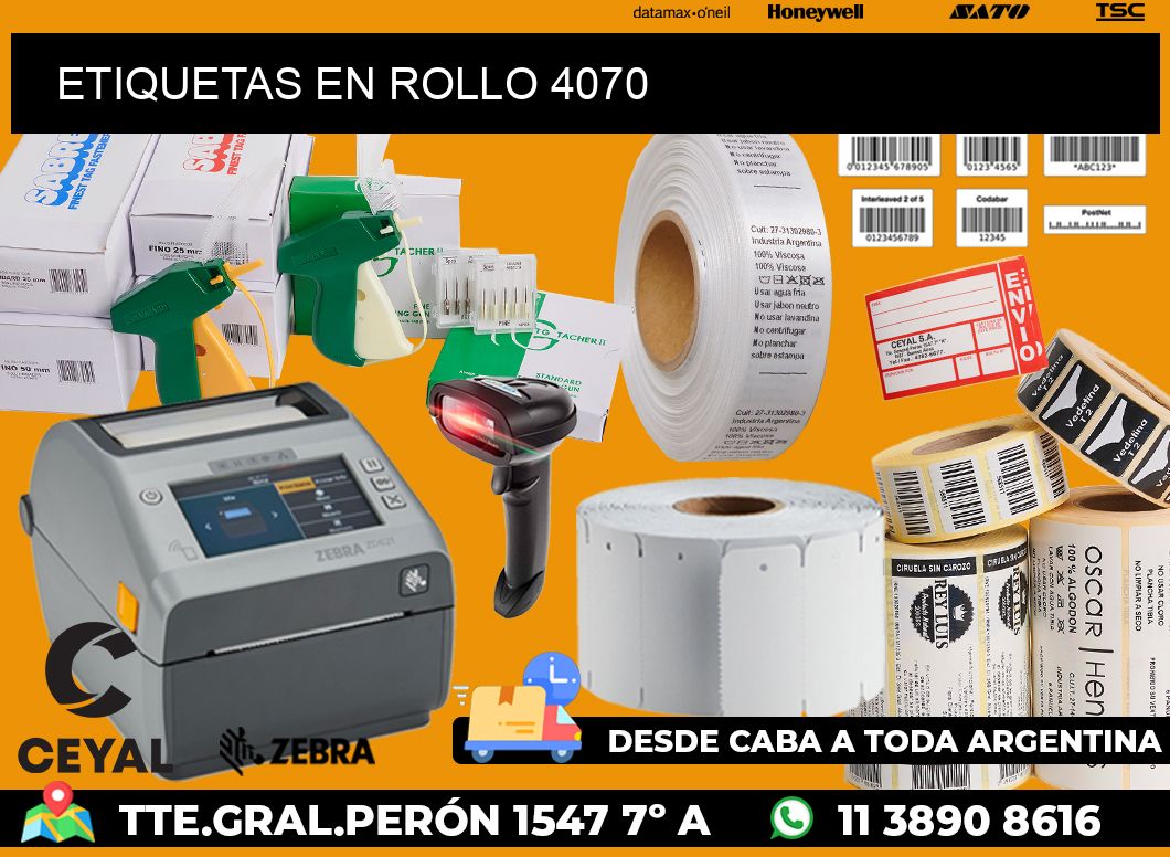 ETIQUETAS EN ROLLO 4070