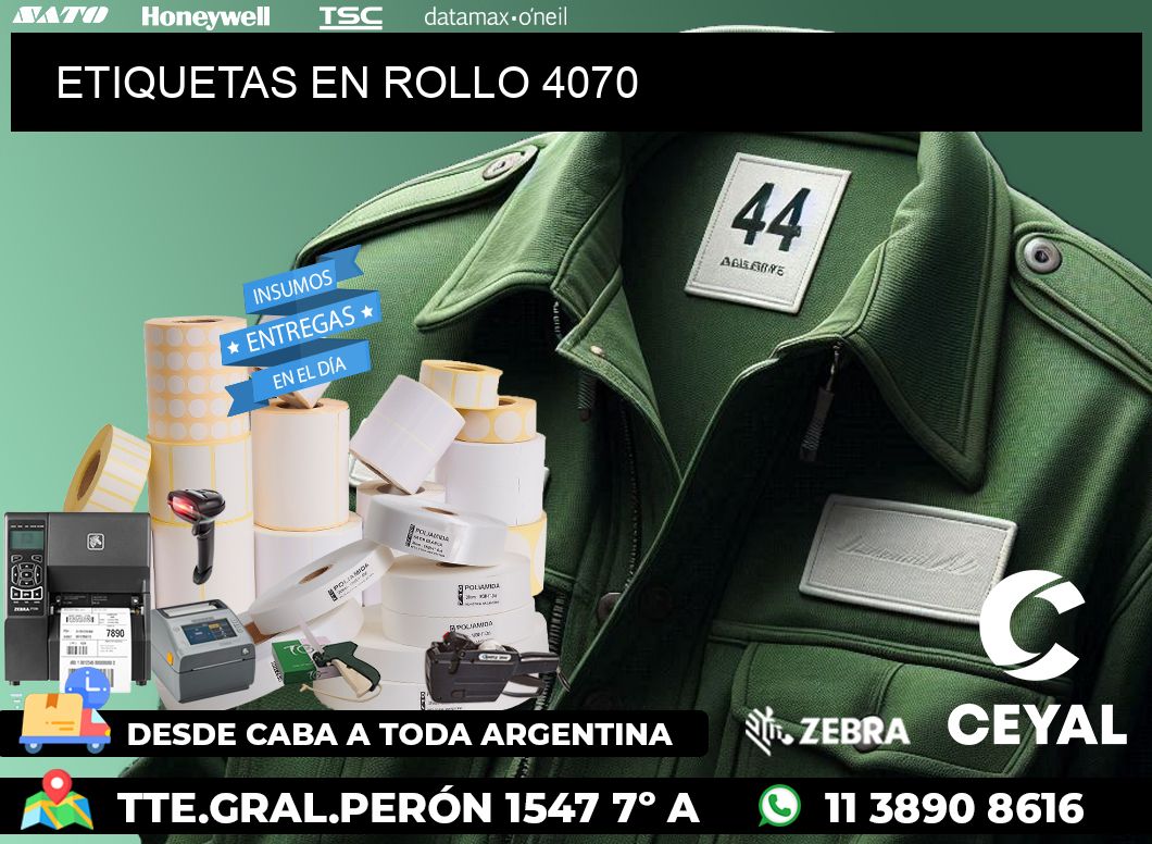 ETIQUETAS EN ROLLO 4070