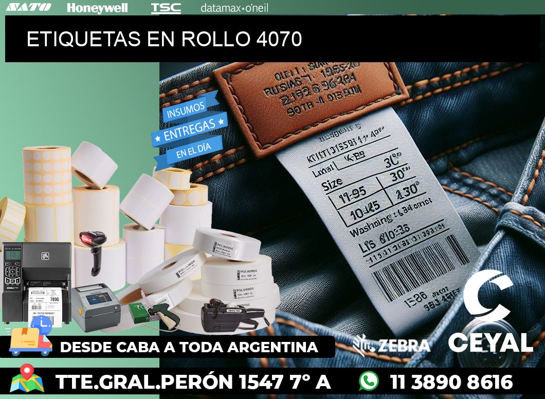 ETIQUETAS EN ROLLO 4070