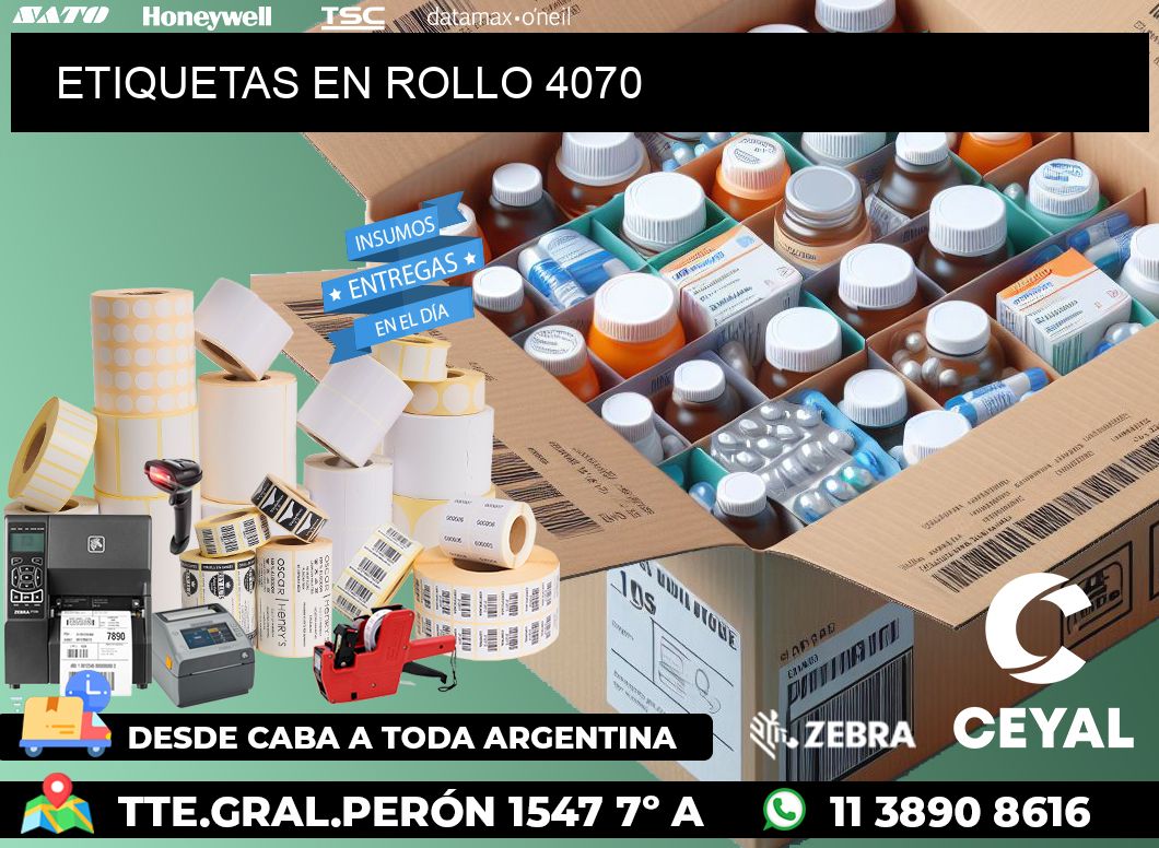 ETIQUETAS EN ROLLO 4070