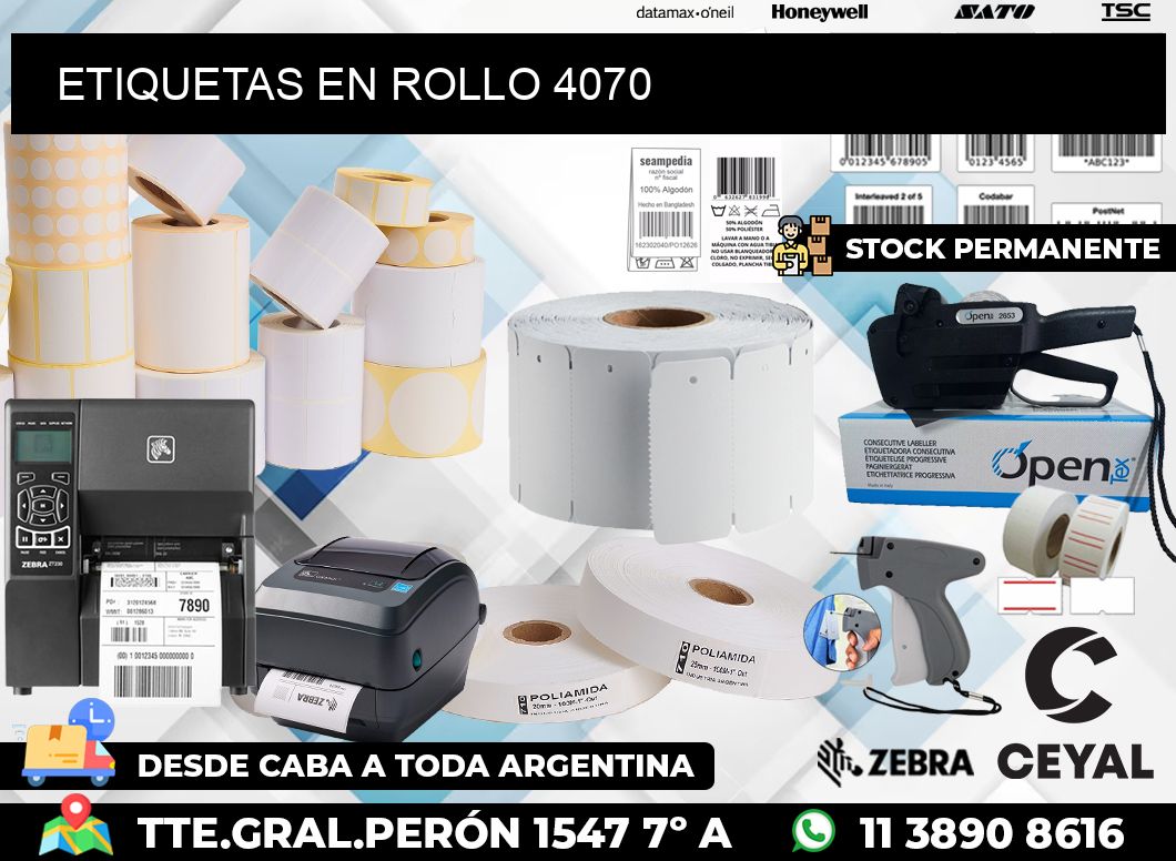 ETIQUETAS EN ROLLO 4070