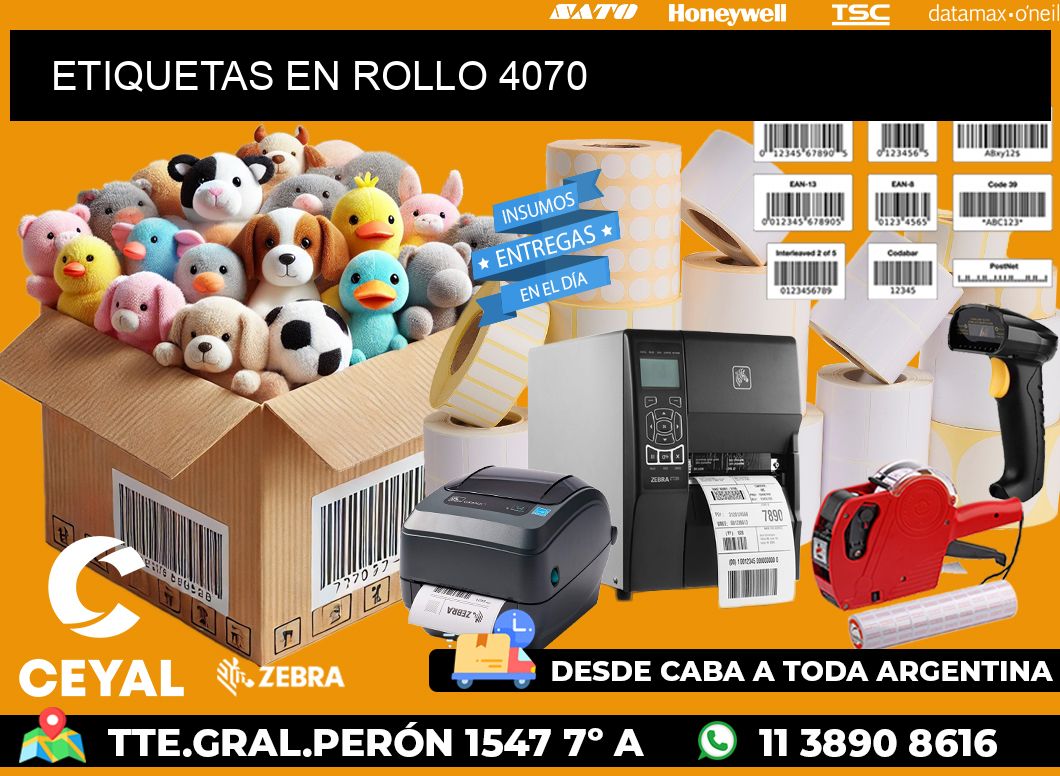 ETIQUETAS EN ROLLO 4070