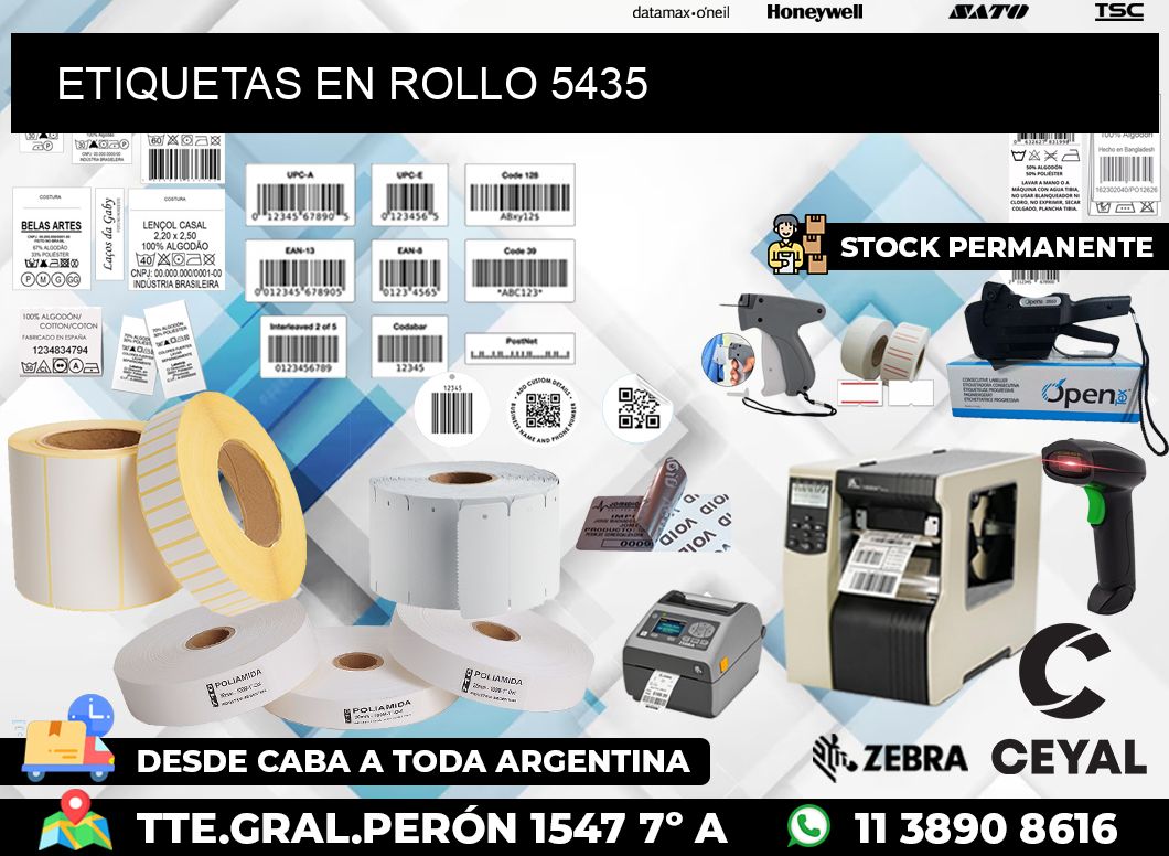 ETIQUETAS EN ROLLO 5435