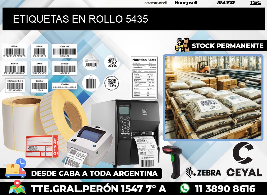 ETIQUETAS EN ROLLO 5435