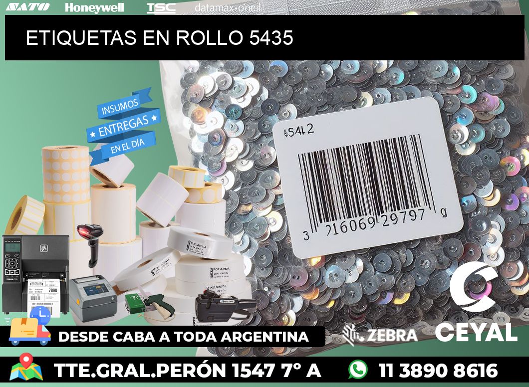 ETIQUETAS EN ROLLO 5435