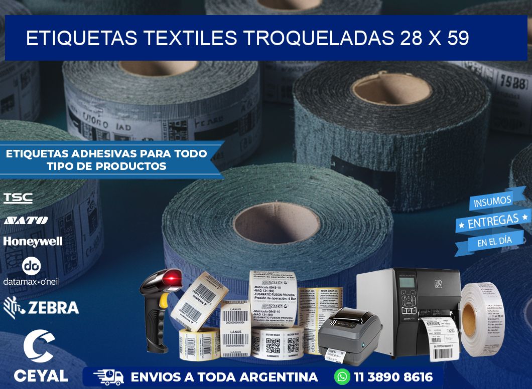 ETIQUETAS TEXTILES TROQUELADAS 28 x 59