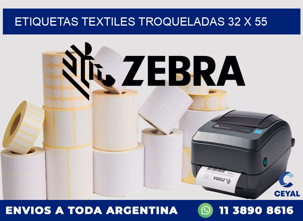 ETIQUETAS TEXTILES TROQUELADAS 32 x 55