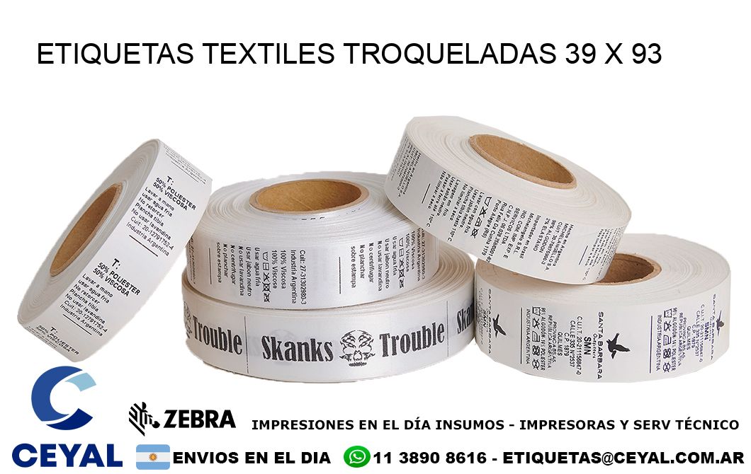ETIQUETAS TEXTILES TROQUELADAS 39 x 93