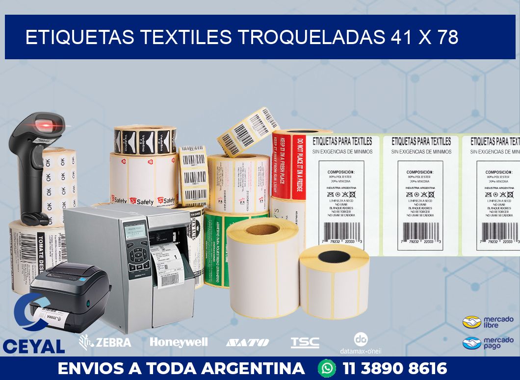 ETIQUETAS TEXTILES TROQUELADAS 41 x 78