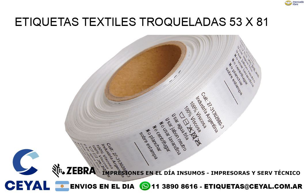 ETIQUETAS TEXTILES TROQUELADAS 53 x 81