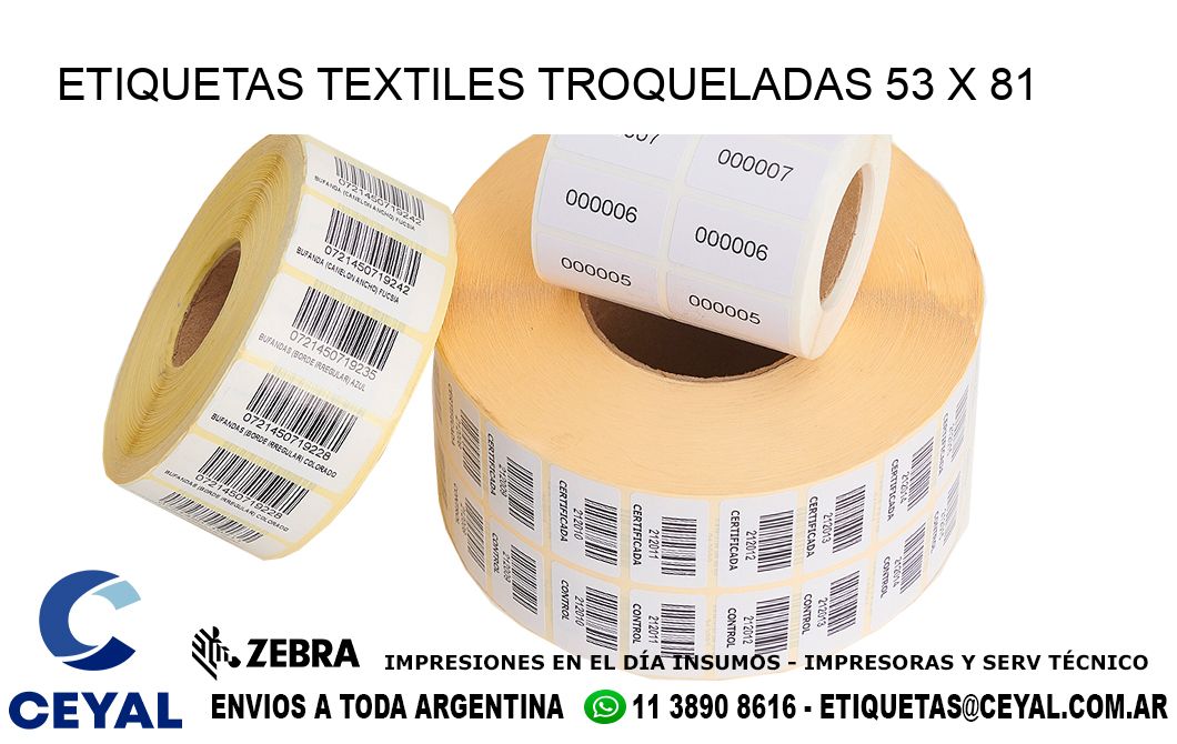 ETIQUETAS TEXTILES TROQUELADAS 53 x 81