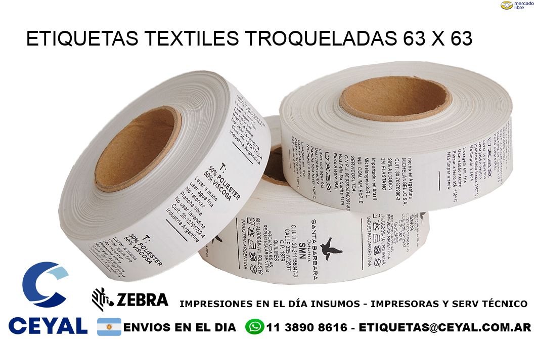 ETIQUETAS TEXTILES TROQUELADAS 63 x 63