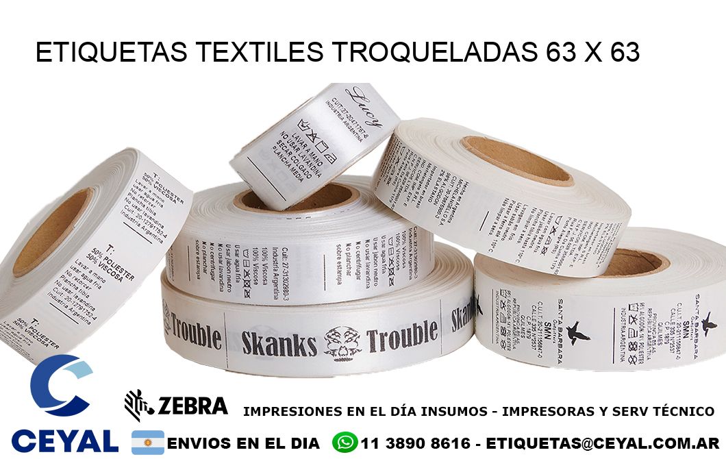 ETIQUETAS TEXTILES TROQUELADAS 63 x 63
