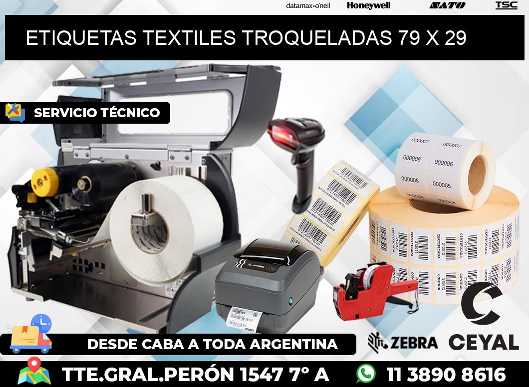 ETIQUETAS TEXTILES TROQUELADAS 79 x 29