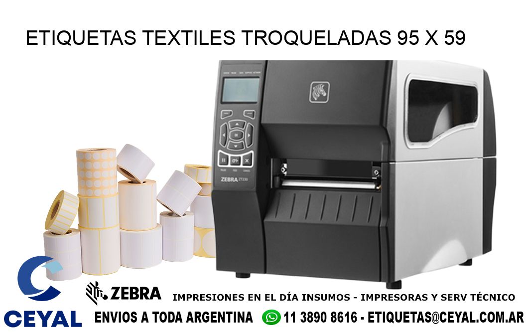 ETIQUETAS TEXTILES TROQUELADAS 95 x 59