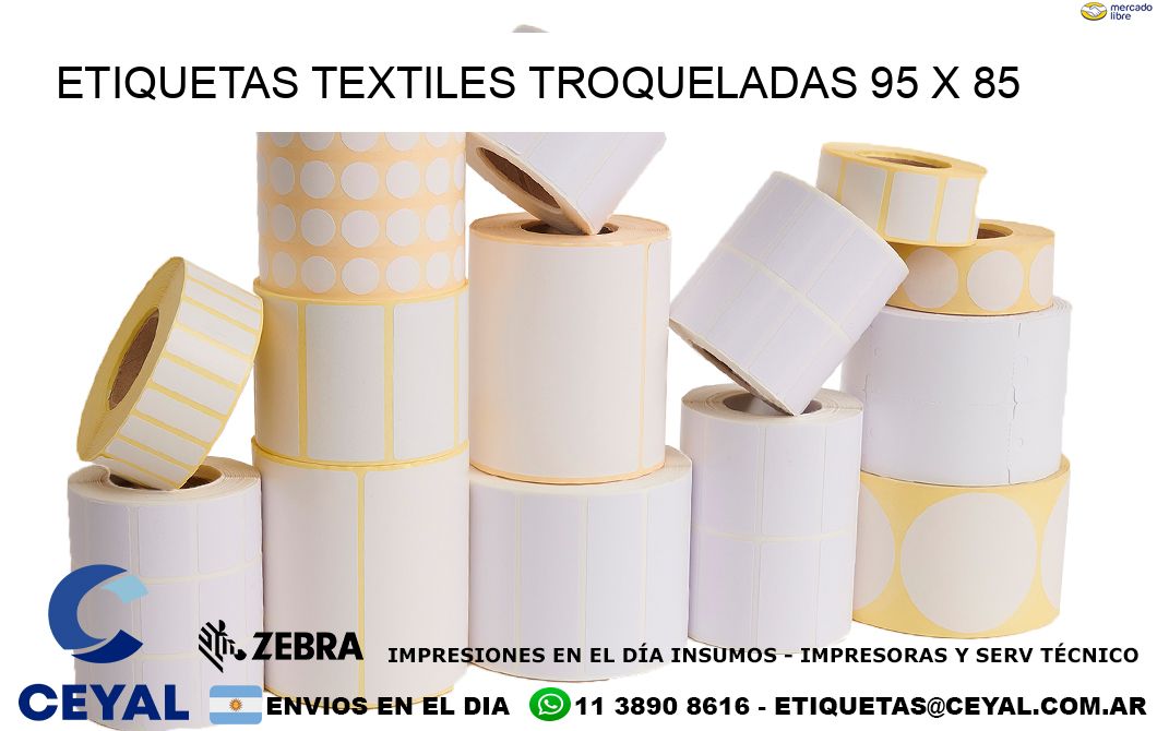 ETIQUETAS TEXTILES TROQUELADAS 95 x 85
