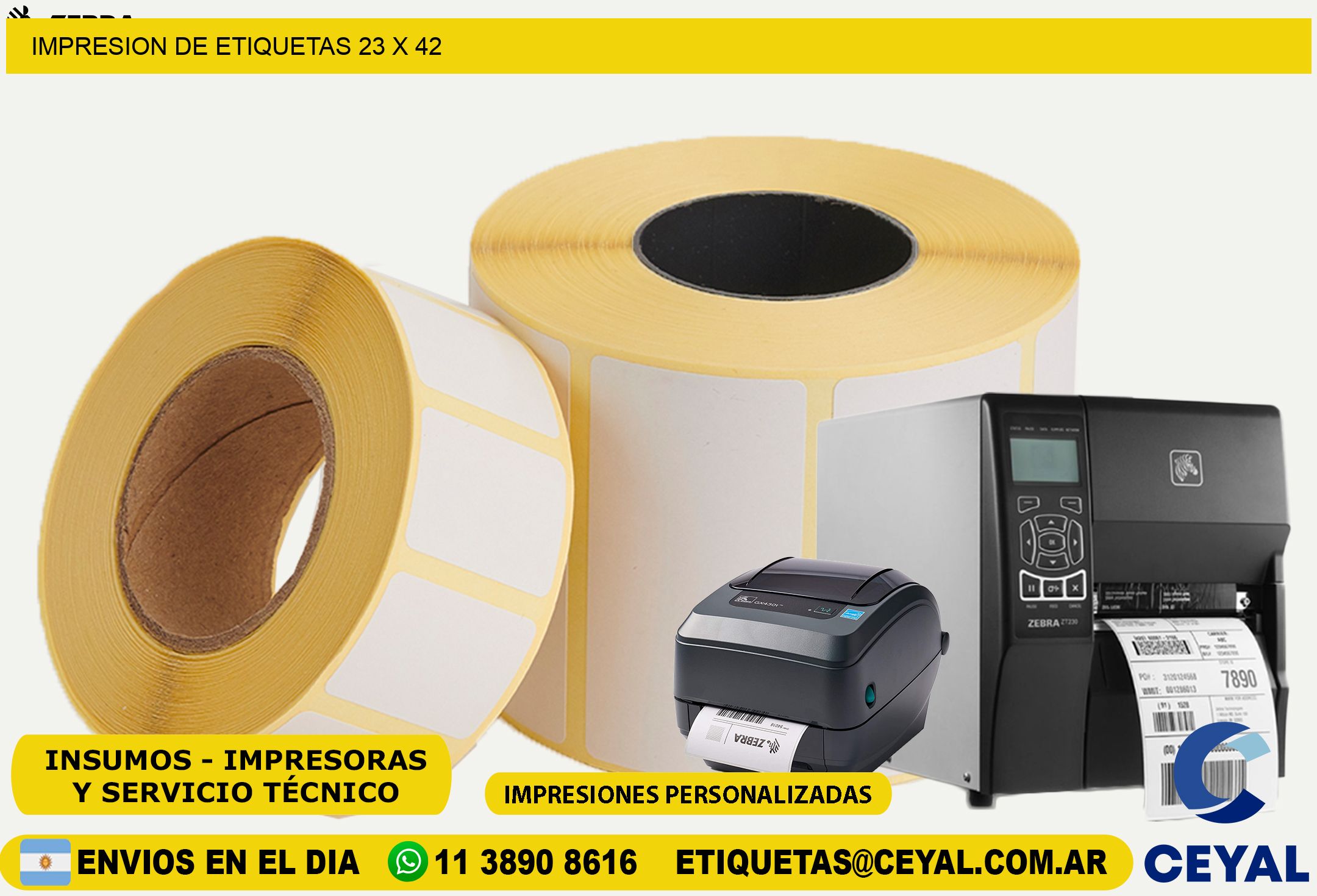 IMPRESION DE ETIQUETAS 23 x 42