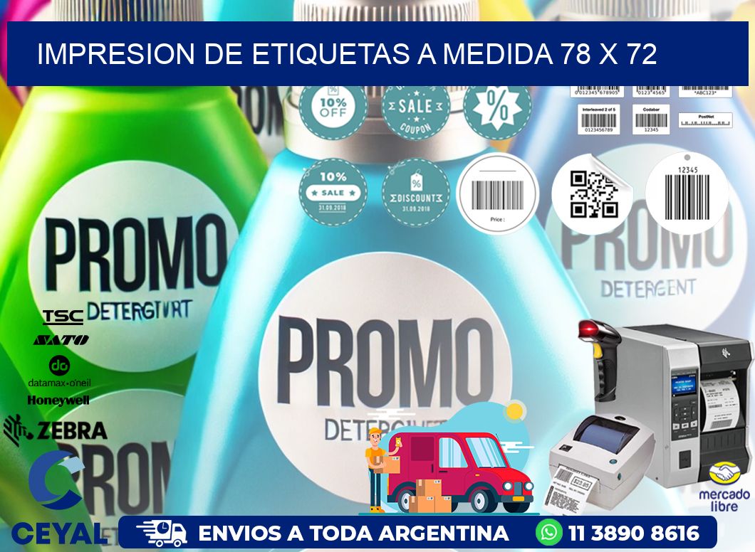 IMPRESION DE ETIQUETAS A MEDIDA 78 x 72