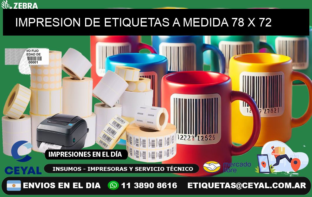 IMPRESION DE ETIQUETAS A MEDIDA 78 x 72