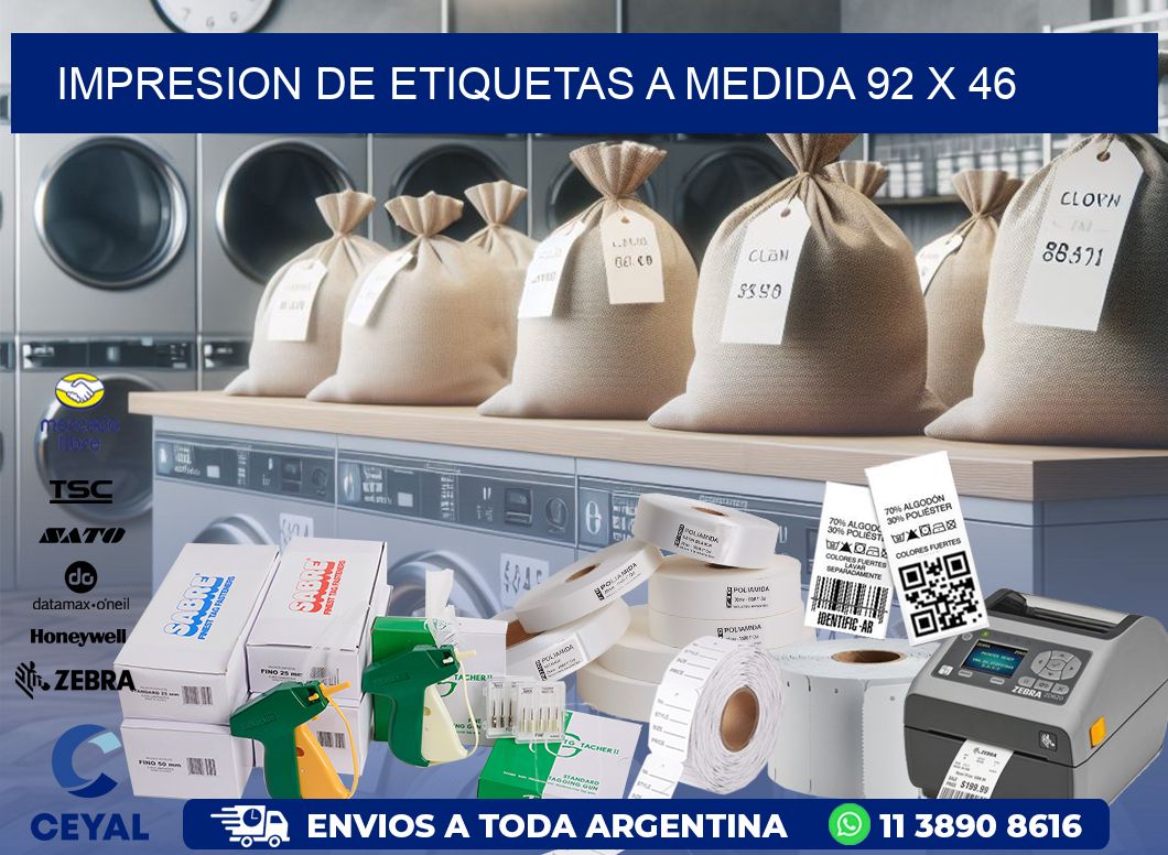 IMPRESION DE ETIQUETAS A MEDIDA 92 x 46