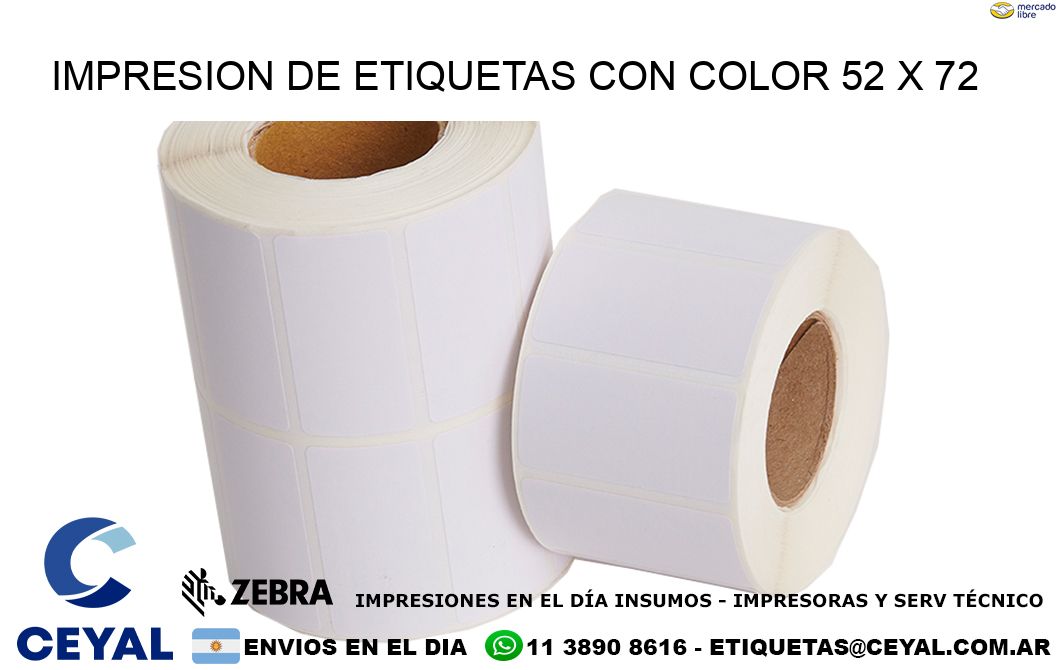 IMPRESION DE ETIQUETAS CON COLOR 52 x 72