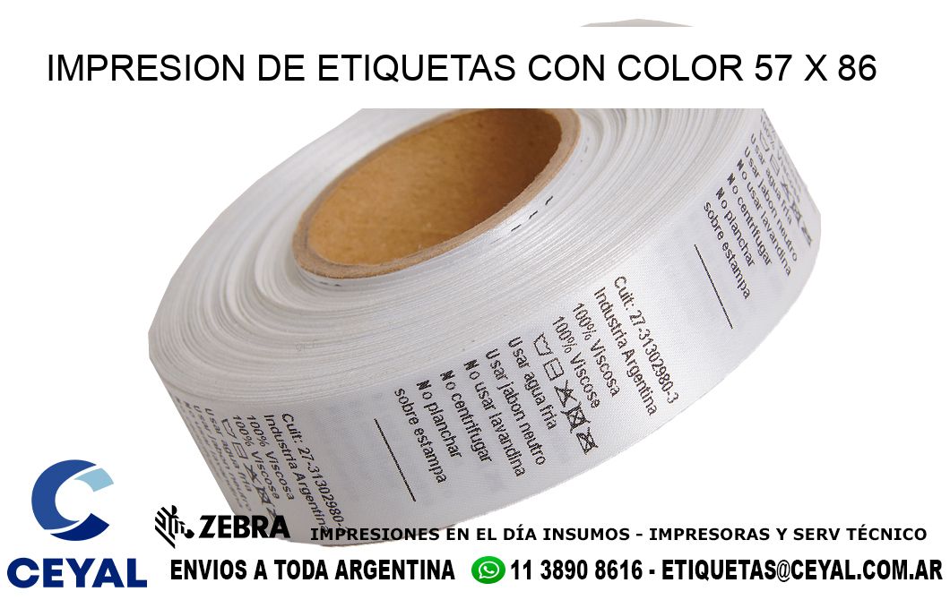 IMPRESION DE ETIQUETAS CON COLOR 57 x 86